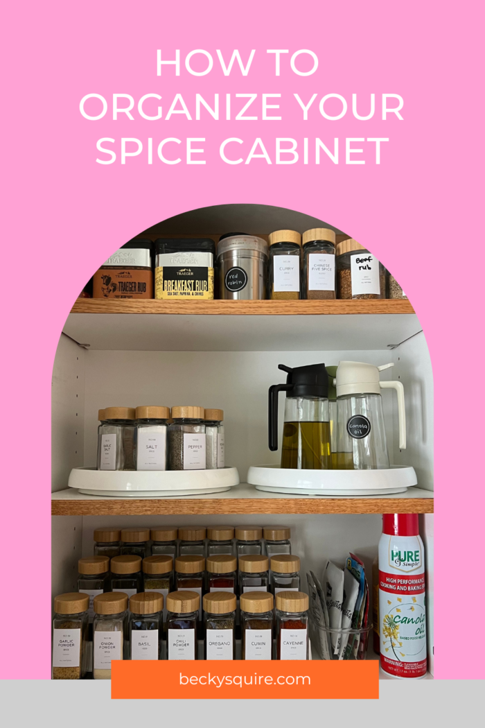 organize spice cabinet