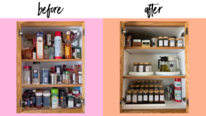 organize spice cabinet