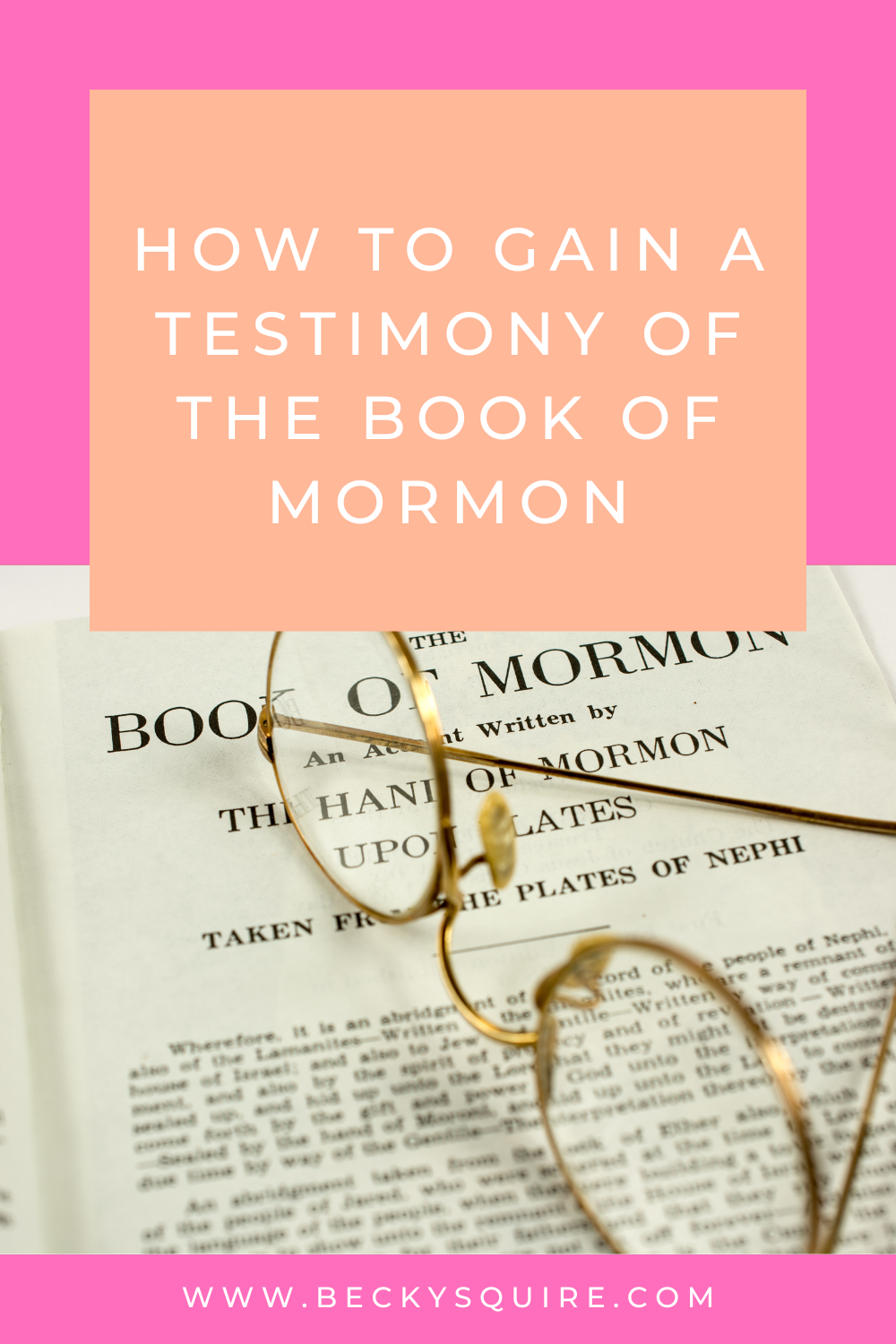 testimony book of mormon